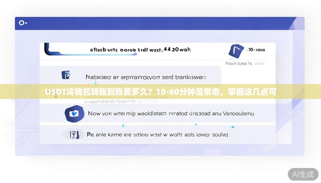 USDT冷钱包转账到账要多久？10-60分钟是常态，掌握这几点可